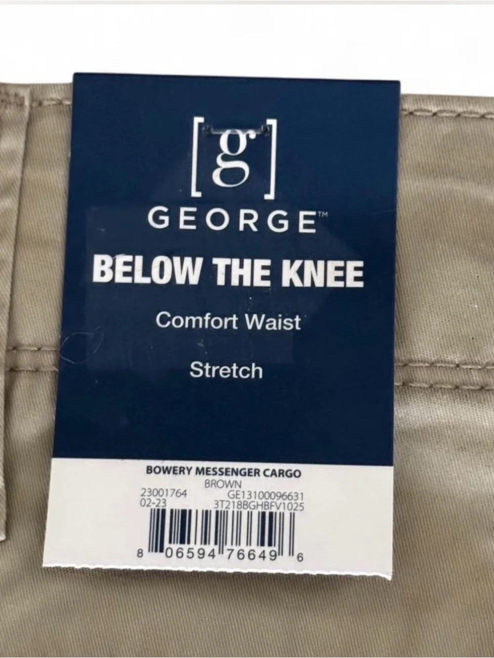NWT George Men Size 42 Brown Bowery Messenger Cargo Shorts Below Knee Stretch 🩳 - Picture 7 of 9